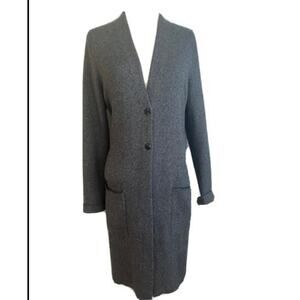 J.Jill Women's Charcoal Gray V-Neck Button Knit Cardigan Sweater coat Size LP